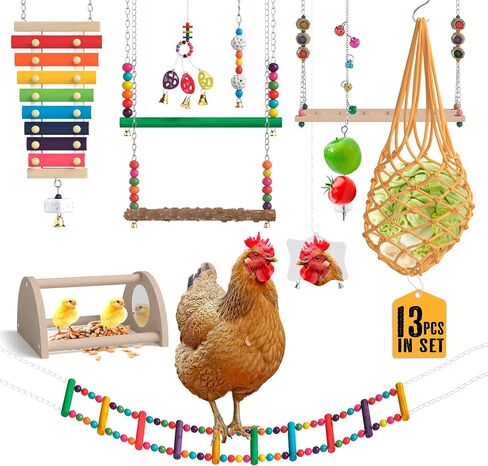 Chicken Toys for Coop-Chicken Accessories for Coops Chicken Swings for Coops Chicken Enrichment Toys Chicken Playground Toys for Chickens in a Coop Chicken Bridge Hens Toys Chicken Xylophone in Saudi Arabia