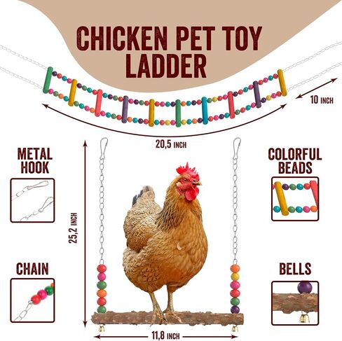 Chicken Toys for Coop-Chicken Accessories for Coops Chicken Swings for Coops Chicken Enrichment Toys Chicken Playground Toys for Chickens in a Coop Chicken Bridge Hens Toys Chicken Xylophone in Saudi Arabia