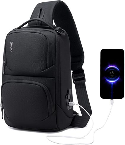 Stylish Crossbody Sling Bag with USB Charging Port - Fashionable and Travel-Ready Backpack for On-the-Go Convenience in Saudi Arabia