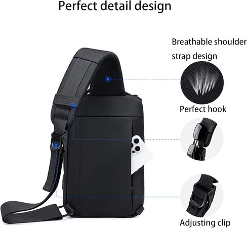 Stylish Crossbody Sling Bag with USB Charging Port - Fashionable and Travel-Ready Backpack for On-the-Go Convenience in Saudi Arabia