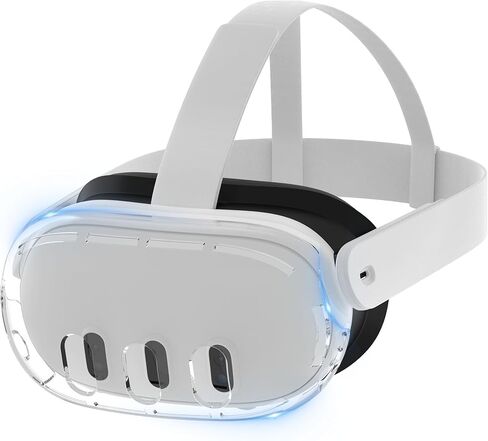 غطاء حماية HiBloks VR Shell لملحقات Meta Quest 3، غطاء واقي شفاف لسماعات الواقع الافتراضي مع فتحة دقيقة لـ Oculus Quest 3، غطاء سماعة VR مقاوم للصدمات والسقوط ومقاوم للماء in Kuwait