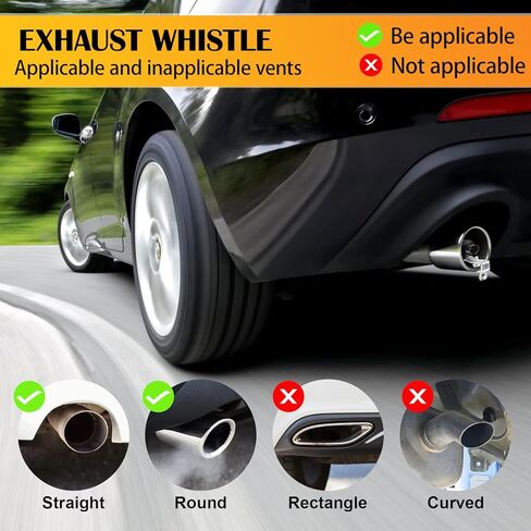 صافرة توربو للسيارة، قطعتان من سبائك الألومنيوم كاتم صوت عادم عادم عالمي للسيارات والدراجات النارية (أسود) in Kuwait