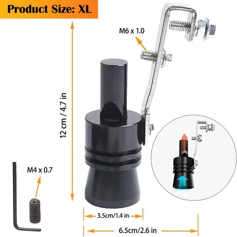 صافرة توربو للسيارة، قطعتان من سبائك الألومنيوم كاتم صوت عادم عادم عالمي للسيارات والدراجات النارية (أسود) in Kuwait