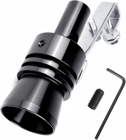 صافرة توربو للسيارة، قطعتان من سبائك الألومنيوم كاتم صوت عادم عادم عالمي للسيارات والدراجات النارية (أسود) in Kuwait