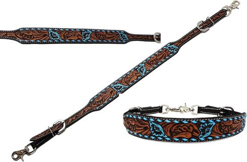 تشالنجر ويسترن تك حزام من الجلد المزين بالزهور ويذبل طوق الثدي 105HR01 in Kuwait