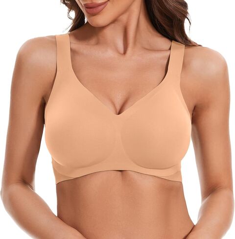 Padded Push Up Bra Comfortable Wireless Bra for Women No Underwire Full Coverage Seamless Bra with Support in Saudi Arabia