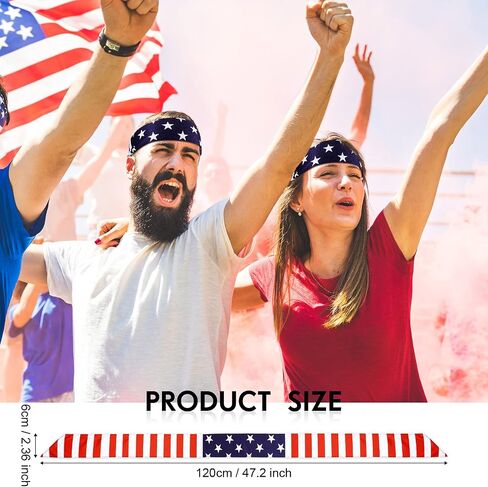 10 قطع ربطة رأس العلم الأمريكي، عصابة رأس رياضية وطنية بالولايات المتحدة الأمريكية، عصابة رأس باندانا ملابس فتل العرق للرجال والنساء، لممارسة الجري والتنس وكرة القدم والكرة الطائرة والتجديف in Saudi Arabia