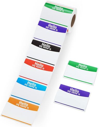 200pc 4 Colors Name Tags Labels Stickers, 3.5"x2.25" Colored Blank Name Stickers Category Labels for Office, School, Meeting, Kindergarten, Teachers, Parties, Warehouses, Clothes and Mailing in Saudi Arabia