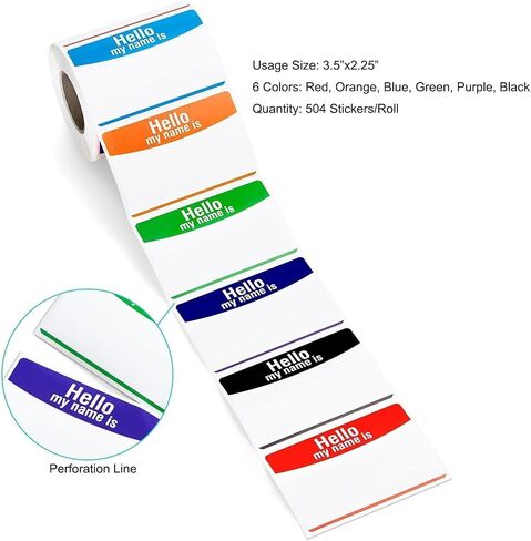 200pc 4 Colors Name Tags Labels Stickers, 3.5"x2.25" Colored Blank Name Stickers Category Labels for Office, School, Meeting, Kindergarten, Teachers, Parties, Warehouses, Clothes and Mailing in Saudi Arabia