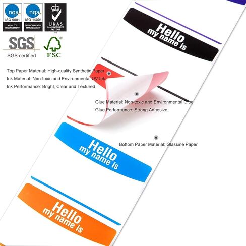 200pc 4 Colors Name Tags Labels Stickers, 3.5"x2.25" Colored Blank Name Stickers Category Labels for Office, School, Meeting, Kindergarten, Teachers, Parties, Warehouses, Clothes and Mailing in Saudi Arabia