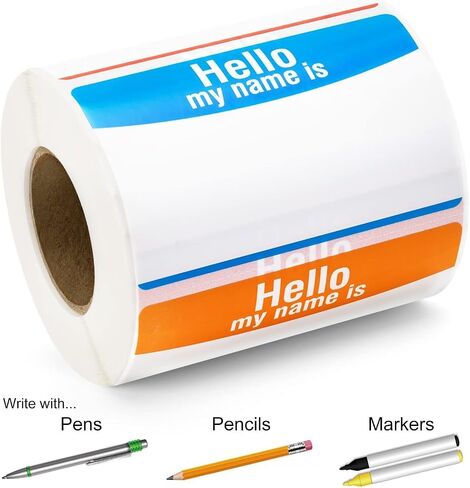 200pc 4 Colors Name Tags Labels Stickers, 3.5"x2.25" Colored Blank Name Stickers Category Labels for Office, School, Meeting, Kindergarten, Teachers, Parties, Warehouses, Clothes and Mailing in Saudi Arabia