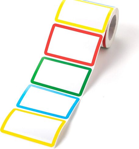 300 Pcs Adhesive Name Tag Labels Stickers, 3.5" x2.3" Colored Blank Name Tag Category Tags for Office, School, Meeting, Kindergarten, Teachers, Parties, Warehouses, Clothes and Mailing in Kuwait