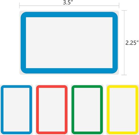 300 Pcs Adhesive Name Tag Labels Stickers, 3.5" x2.3" Colored Blank Name Tag Category Tags for Office, School, Meeting, Kindergarten, Teachers, Parties, Warehouses, Clothes and Mailing in Kuwait