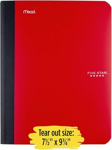 Five Star Composition Book, Notebook, College Ruled Paper, 100 Sheets, 9-1/2" x 7-1/2", Comp Book, Lime (72861) in Saudi Arabia