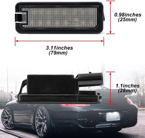NSLUMO Led License Plate Light Bulb Replacement for Porsche 911 996 997 991 992 Box-ster 718 Cayman 970 971 Super Bright 16SMD Led Tag Liamp Canbus Xenon White OEM Fit in Saudi Arabia