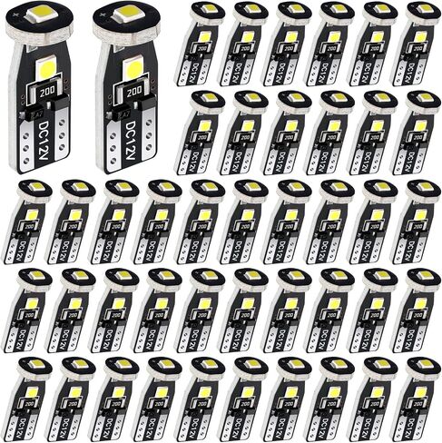 50 Pcs T10 194 LED Car Bulbs W5W LED Bulb Interior Car Lights LED Replacement Bulbs for Car Interior Dome Map Door Courtesy License Plate Lights in Saudi Arabia