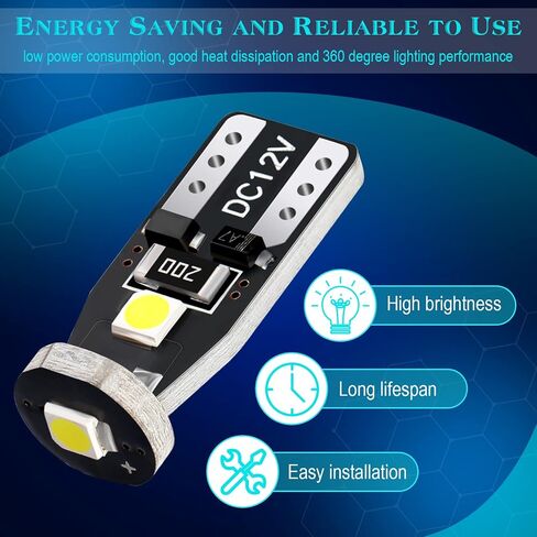 50 Pcs T10 194 LED Car Bulbs W5W LED Bulb Interior Car Lights LED Replacement Bulbs for Car Interior Dome Map Door Courtesy License Plate Lights in Saudi Arabia