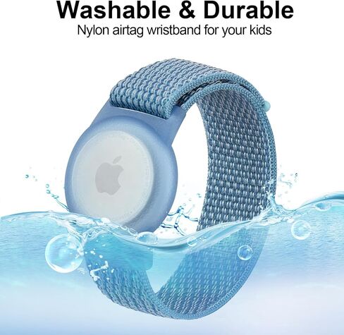 حافظة واقية لسوار معصم الأطفال متوافقة مع Apple AirTag، سوار نايلون قابل للتعديل لحامل جهاز تعقب GPS مزود بعلامة هوائية مع حزام ساعة مضاد للضياع للأطفال الصغار in Kuwait