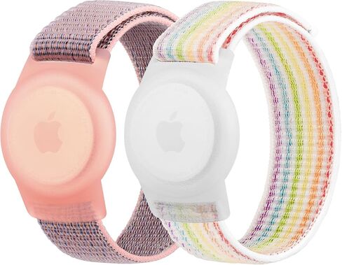 حافظة واقية لسوار معصم الأطفال متوافقة مع Apple AirTag، سوار نايلون قابل للتعديل لحامل جهاز تعقب GPS مزود بعلامة هوائية مع حزام ساعة مضاد للضياع للأطفال الصغار in Kuwait