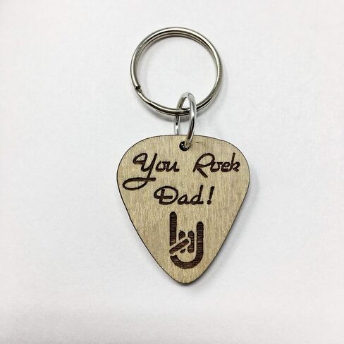 You Rock Dad Guitar Pick Keychain Father's Day Gift | Cute Last-Minute Small Gift for Dad Key-Ring in Kuwait