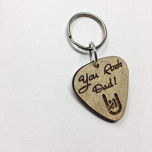 You Rock Dad Guitar Pick Keychain Father's Day Gift | Cute Last-Minute Small Gift for Dad Key-Ring in Kuwait