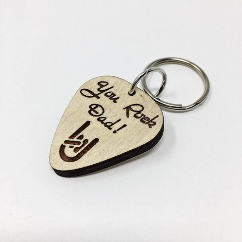 You Rock Dad Guitar Pick Keychain Father's Day Gift | Cute Last-Minute Small Gift for Dad Key-Ring in Kuwait