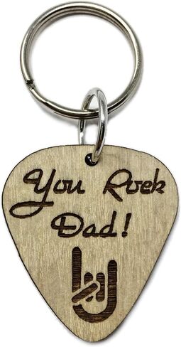 You Rock Dad Guitar Pick Keychain Father's Day Gift | Cute Last-Minute Small Gift for Dad Key-Ring in Kuwait