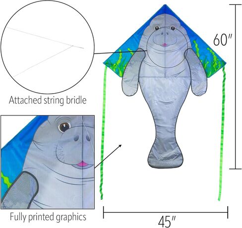 In the Breeze Sea Life Fly-Hi Kite, Single Line Kite, Ripstop Fabric, Line and Bag Included in Saudi Arabia