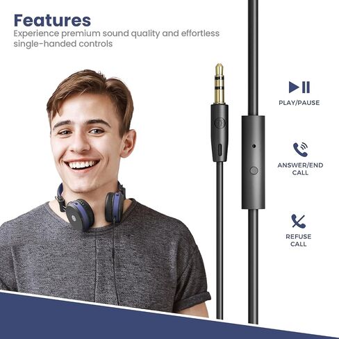 MuveAcoustics فوق سماعات الأذن سلكية - سماعات رأس سلكية فوق الأذن لتسجيل سماعات الرأس وشاشات الصوت داخل الأذن سماعة استوديو سلكية 3.5 ملم موسيقى باس للبودكاست TV PC Computer Gym، Impulse Blue in Saudi Arabia