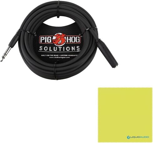 Sennheiser HD 25 Light On-Ear DJ Headphones, Black Bundle with Pig Hog PHX14-25 1/4" Headphone Extension Cable and Instrument Polishing Cloth - Professional Studio Monitoring Headphones in Saudi Arabia