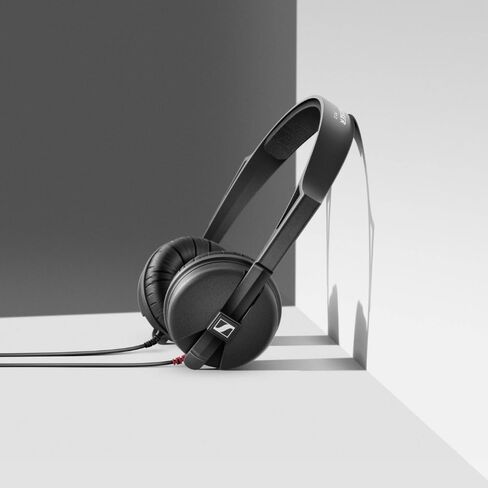 Sennheiser HD 25 Light On-Ear DJ Headphones, Black Bundle with Pig Hog PHX14-25 1/4" Headphone Extension Cable and Instrument Polishing Cloth - Professional Studio Monitoring Headphones in Saudi Arabia