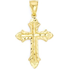 قلادة صليب من الذهب الصلب الحقيقي عيار 10 قيراط للقلادة، مجوهرات صليب بيزنطي ديني للرجال، هدايا مسيحية له in Kuwait