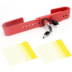 Steel Cargo Door Lock/Shipping Container Lock with 2 Tubular Keys and Rubber Cover Adjustment Range: 9" - 18" Color-Black