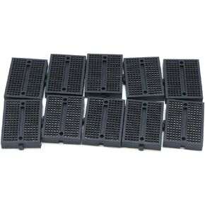 170 Tie Points Mini Breadboard with Adhesive Back Black 10 Pcs