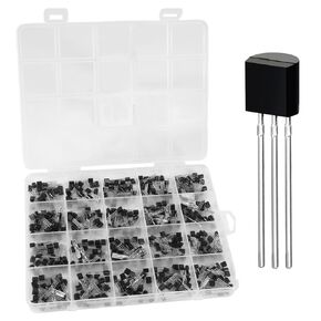 20 Values 400pcs Transistor Kit, TO-92 Including 2N2222A 2N2907A 2N3904 2N3906 2N5551 2N5401 S8050 S8550 A1015 C1815 A42 A92 A733 C945 S9014 BC327B BC337B BC547B BC557B 2N7000 with Storage Box
