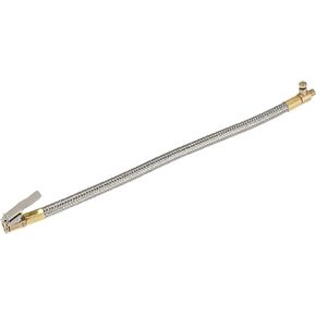 X AUTOHAUX Flexible Stainless Steel 200cm 79" Tire Valve Connect Pipe Air Chuck Inflator Compressor Pump Extension Hose for Car Motorbike Quick Connect Release