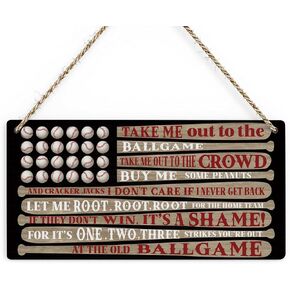 Baseball Decor Baseball Accessories Gifts Vintage Wall Hanging Decor for Baseball Lovers Coach Teacher Home Office Man Cave Bedroom Garage Boys Room Living Room Playroom Game Room Bar Rustic Wood Sign