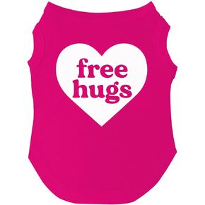 Free Hugs Heart Dog Tee Shirt Sizes for Puppies, Toys, and Large Breeds (Black, X-Small 726)