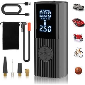 Tire Inflator Portable Air Compressor,150PSI &20000mAh Portable Air Pump for Car Tires,Pressure LED Display,3X Faster Inflation Portable Air Pump for Car, Bike, Motorcycle, Ball with LED Lights