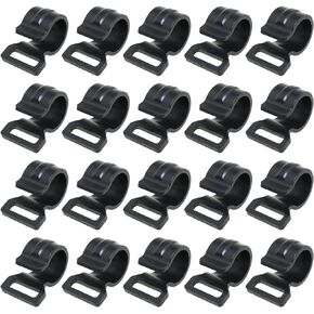 20PCS 19.5x20x9mm Lighting Hook Camping Accessory Hook C Tent Pole Clip Black Tent Pole Attachment Clip for Securing Outdoor Camping Tent and Awnings