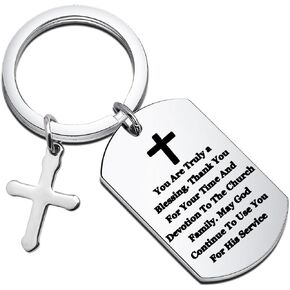 BEKECH Catholic Priest Gift You Are Truly a Blessing Catholicism Keychain Religious Preacher Gift Priest Thank You Gift
