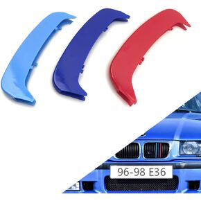 grille color stripes Compatible bmw accessories 02-05 BMW E46 LCI 3 Series 4-Door Sedan 323i 325i 328i 330i, 00-03 BMW E46 Pre-LCI 3 Series 2-Door Coupe 325ci 330ci and 00-06 M3