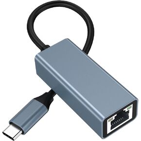 USB C to Ethernet Adapter, Driver Free RJ45 to USB C, 100Mbps Type-C Ethernet LAN Network Adapter for MacBook Pro/Air,for iPhone 15 Pro/Max, for Dell XPS, for Galaxy S8-S23