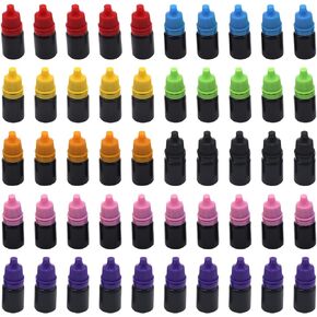 50pcs 5ml Empty Black Plastic Squeezable Dropper Bottles Eye Liquid Dropper Bottles with Childproof Cap,Color in Random