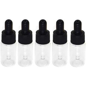 24PCS 10ML 0.34oz Empty Plastic Eye Dropper Bottles With Glass Pipettes Dropping Container For Essential Oil Aromatherapy Medicine Cabinet Dispenser Vials (Clear)