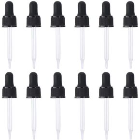 12Pcs Glass Eye Droppers, Pressure Rotating Cover, Threaded Droppers, Oil Droppers, Pipettes Roller Tops for Essential Oil 30ml, 1 Ounce Bottle in Saudi Arabia