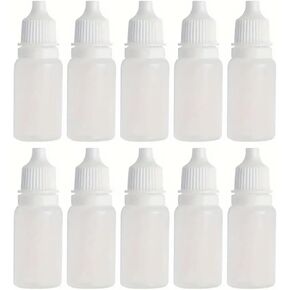 10 pieces 15ml Plastic Dropper Bottle with Childproof Cap, Portable Squeezable Eye dropper Containers Great for Solvents, Light oils, Saline, etc