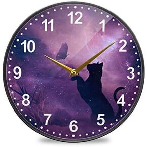 ALAZA Boho Crescent Moon Sun Mandala Wall Clock Battery Operated Silent Non Ticking Clocks for Living Room Decor 12 Inch / 9.5 Inch
