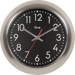 Equity 11 in. Brushed Titanium Silent Quartz Wall Clock