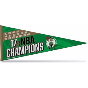 Rico Industries NBA Basketball Multi Championship 12" x 30" Felt Wall Décor Pennant - Great for Home/Bed Room/Man Cave Décor